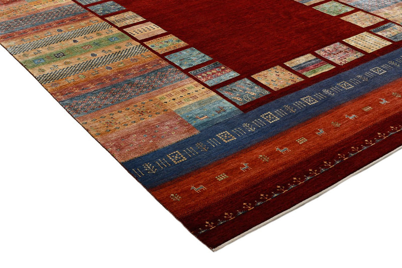 Gabbeh Rug - Loribaft Indus - 336 x 254 cm - red