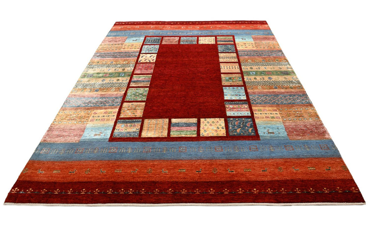 Gabbeh Rug - Loribaft Indus - 302 x 206 cm - red