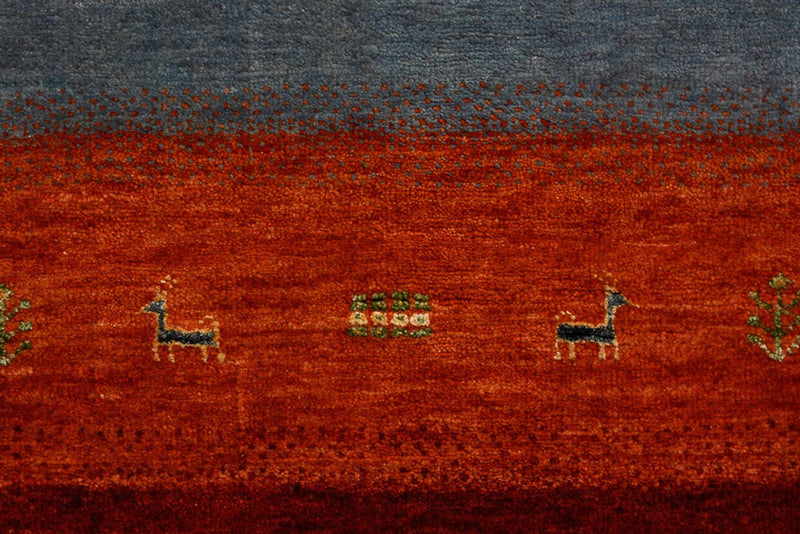 Gabbeh Rug - Loribaft Indus - 302 x 206 cm - red