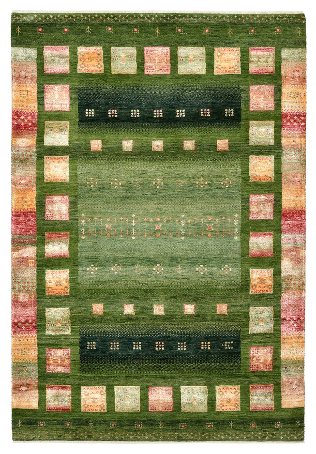 Gabbeh Rug - Loribaft Indus - 154 x 106 cm - green