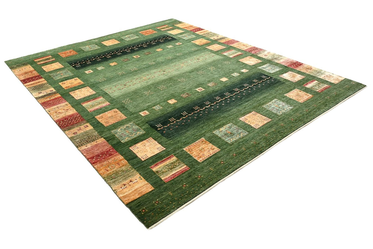 Gabbeh Rug - Loribaft Indus - 302 x 249 cm - green