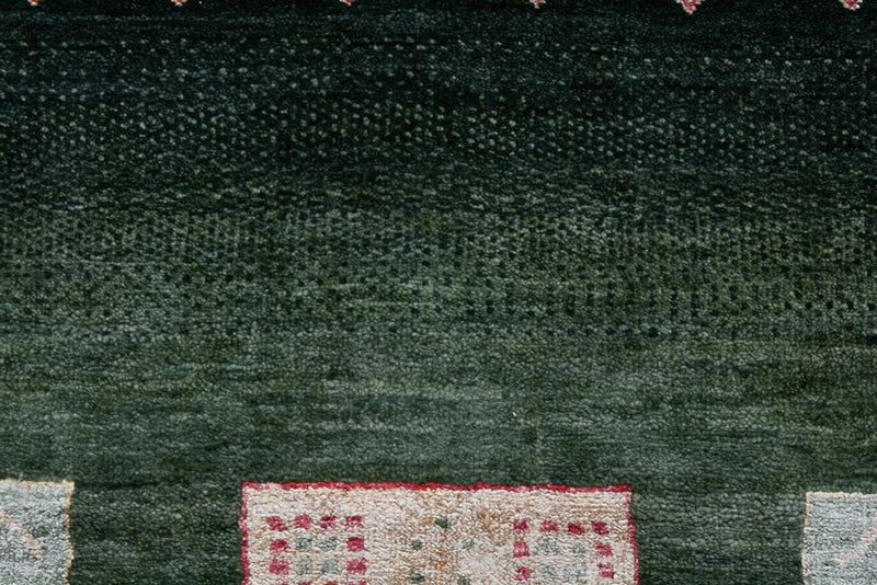 Gabbeh Rug - Loribaft Indus - 346 x 245 cm - green