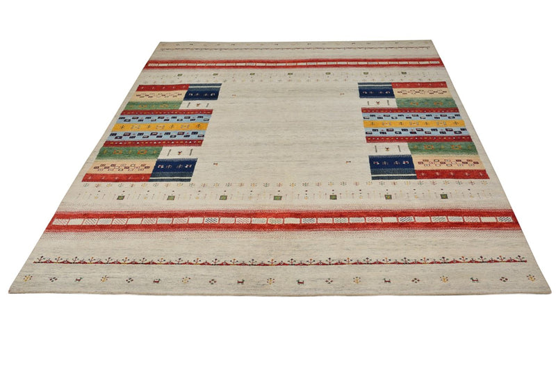 Gabbeh Rug - Loribaft Indus - 298 x 249 cm - light beige