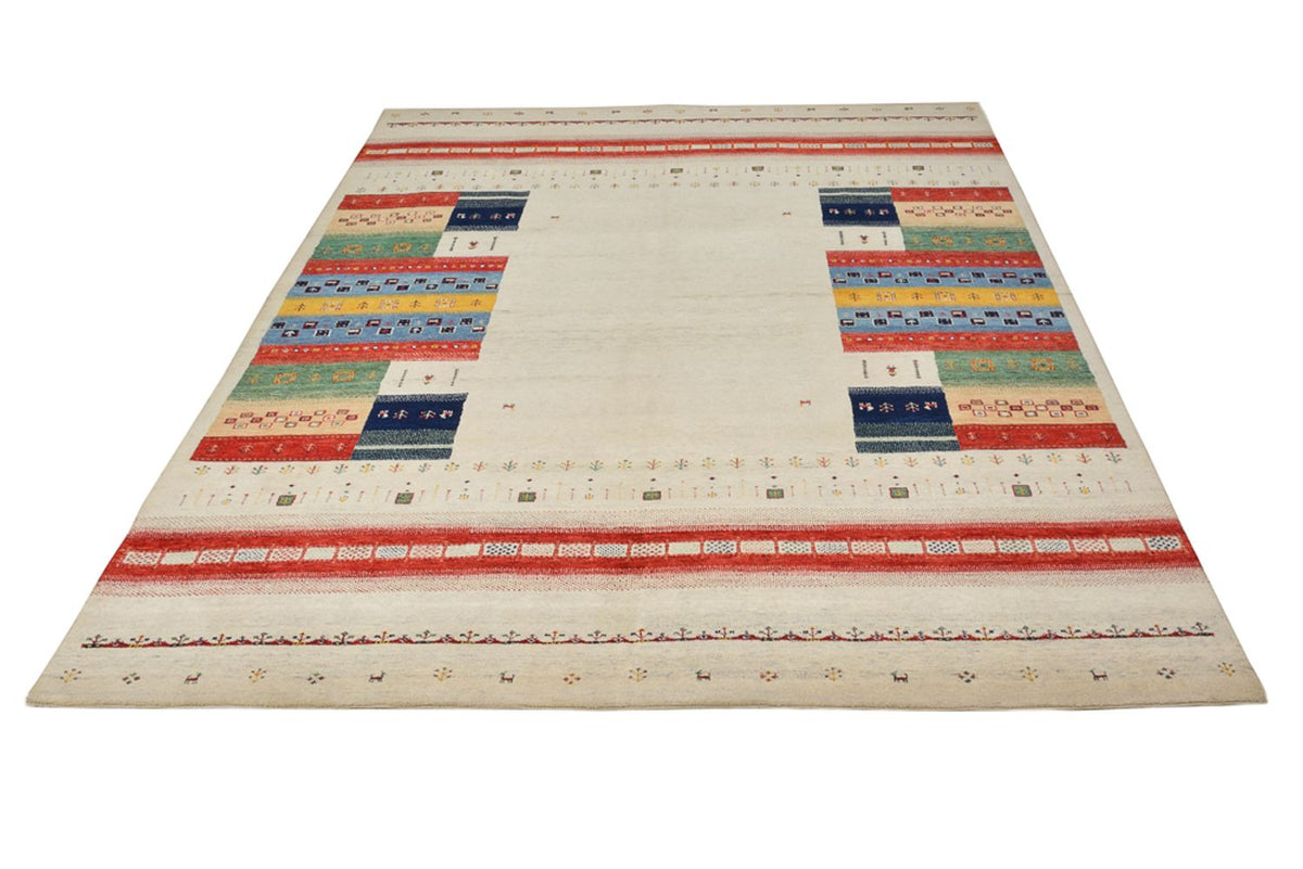 Gabbeh Rug - Loribaft Indus - 308 x 246 cm - light beige