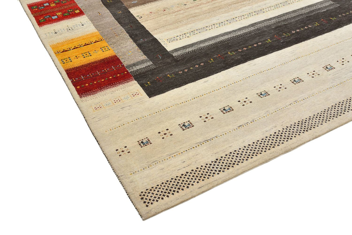 Gabbeh Rug - Loribaft Indus - 347 x 254 cm - light beige