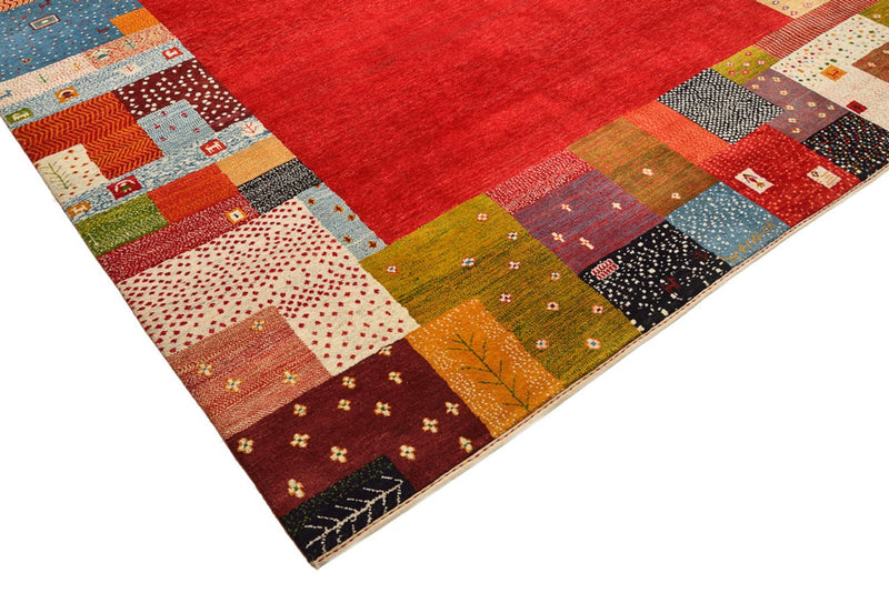 Gabbeh Rug - Loribaft Indus - 294 x 247 cm - red
