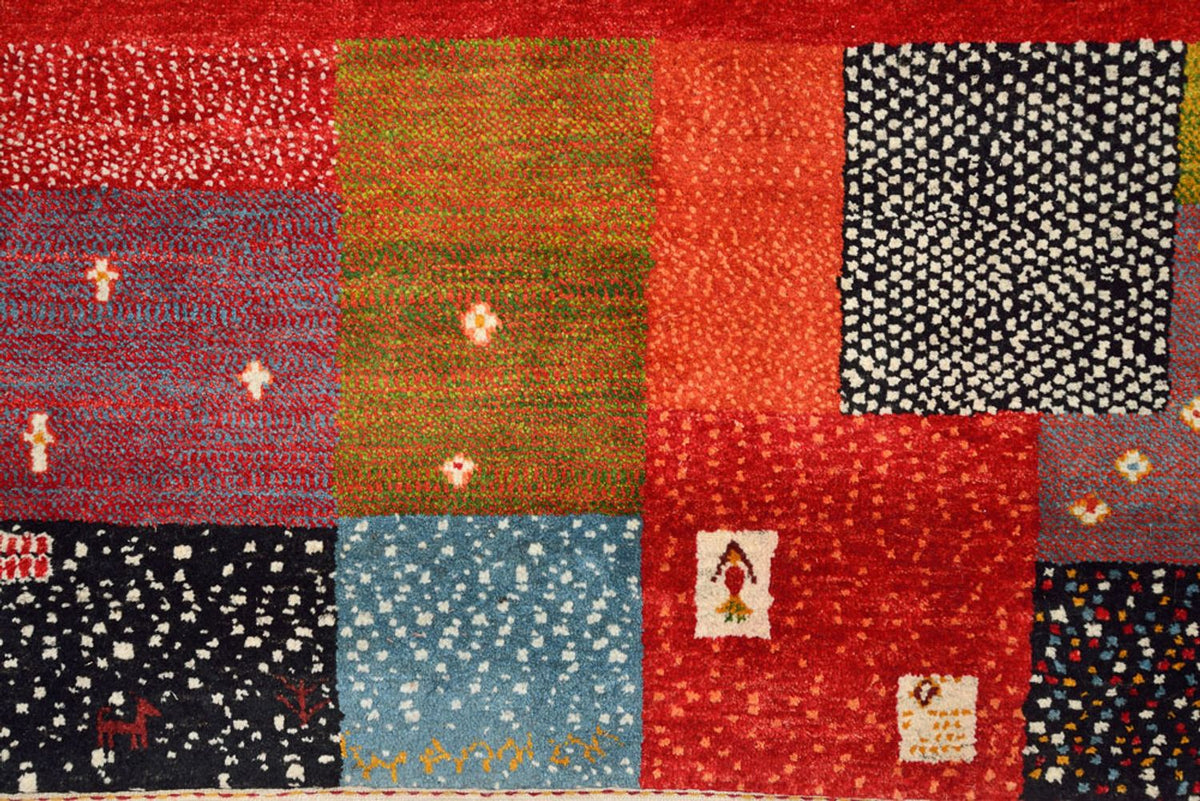 Gabbeh Rug - Loribaft Indus - 294 x 247 cm - red