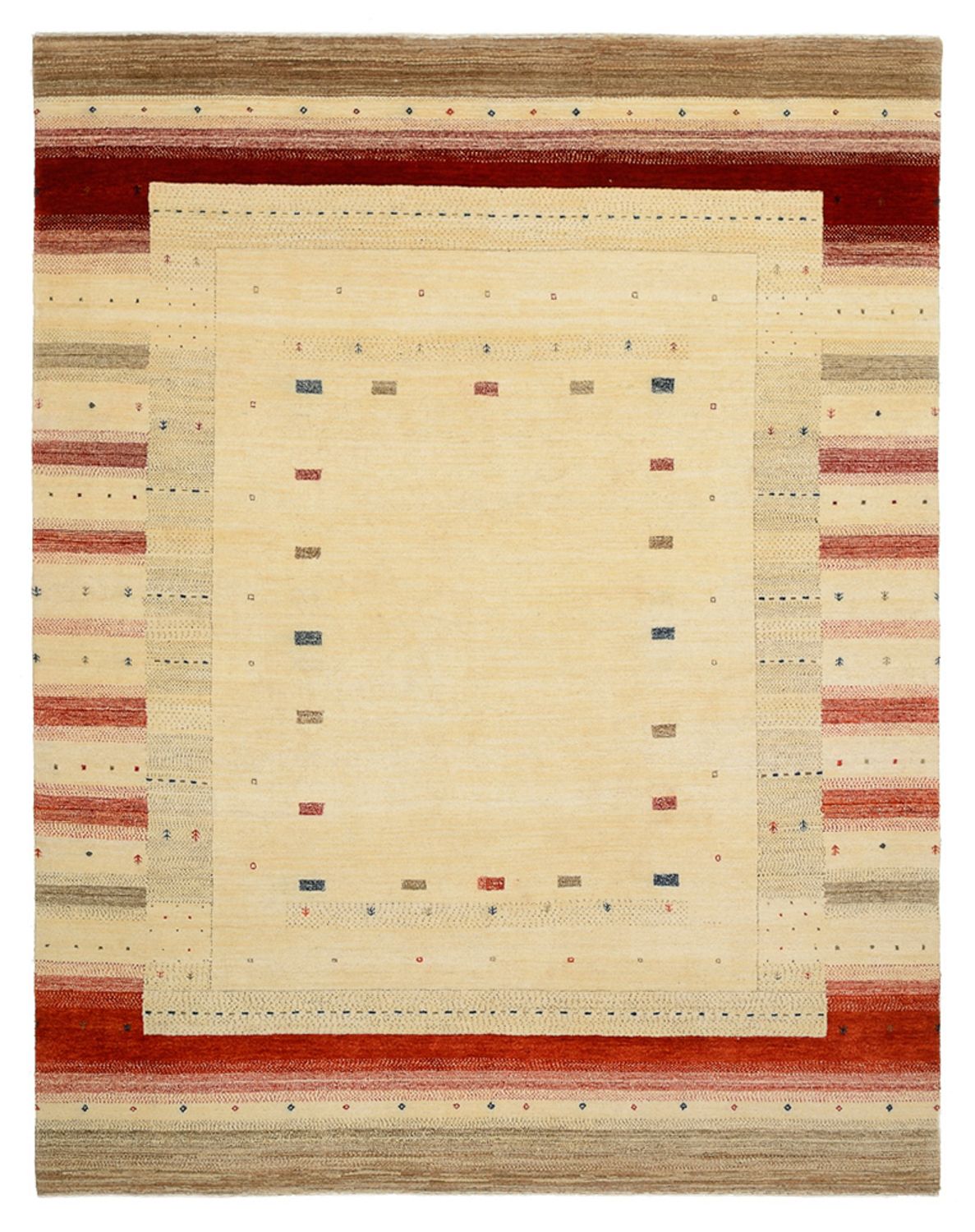 Gabbeh Rug - Loribaft Indus - 248 x 195 cm - light beige