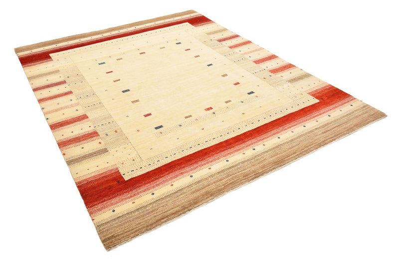 Gabbeh Rug - Loribaft Indus - 248 x 195 cm - light beige