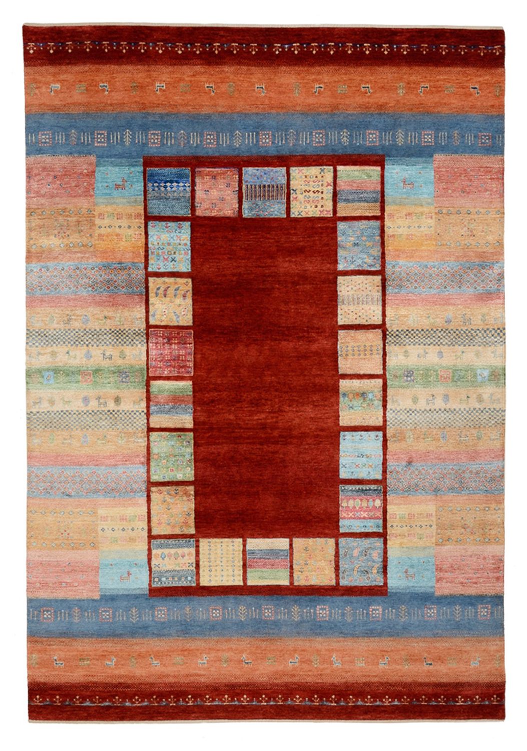 Gabbeh Rug - Loribaft Indus - 299 x 203 cm - red