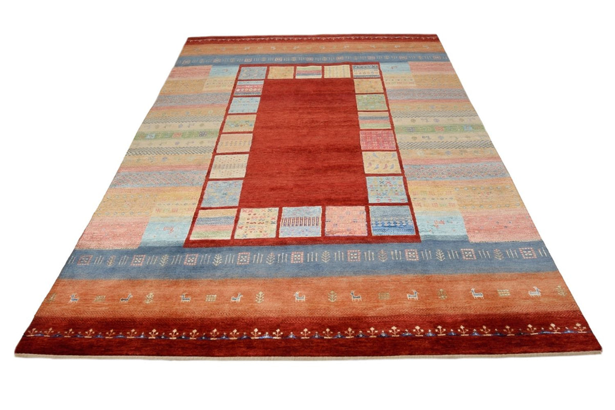 Gabbeh Rug - Loribaft Indus - 299 x 203 cm - red
