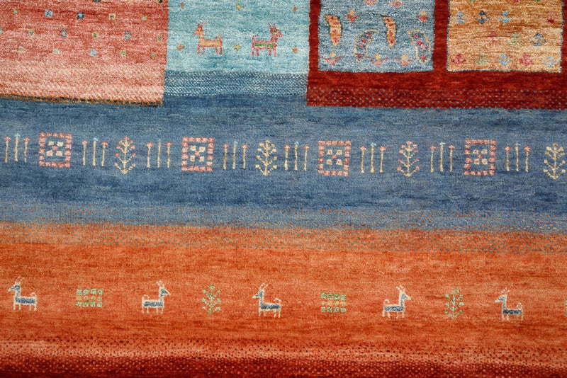 Gabbeh Rug - Loribaft Indus - 302 x 253 cm - red