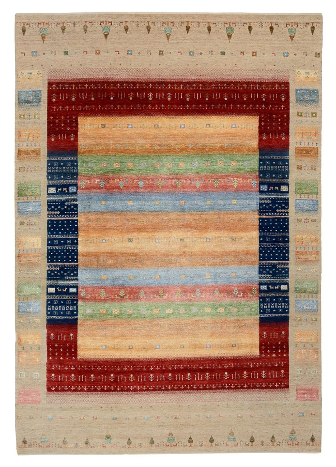 Gabbeh Rug - Loribaft Indus - 300 x 206 cm - multicolored