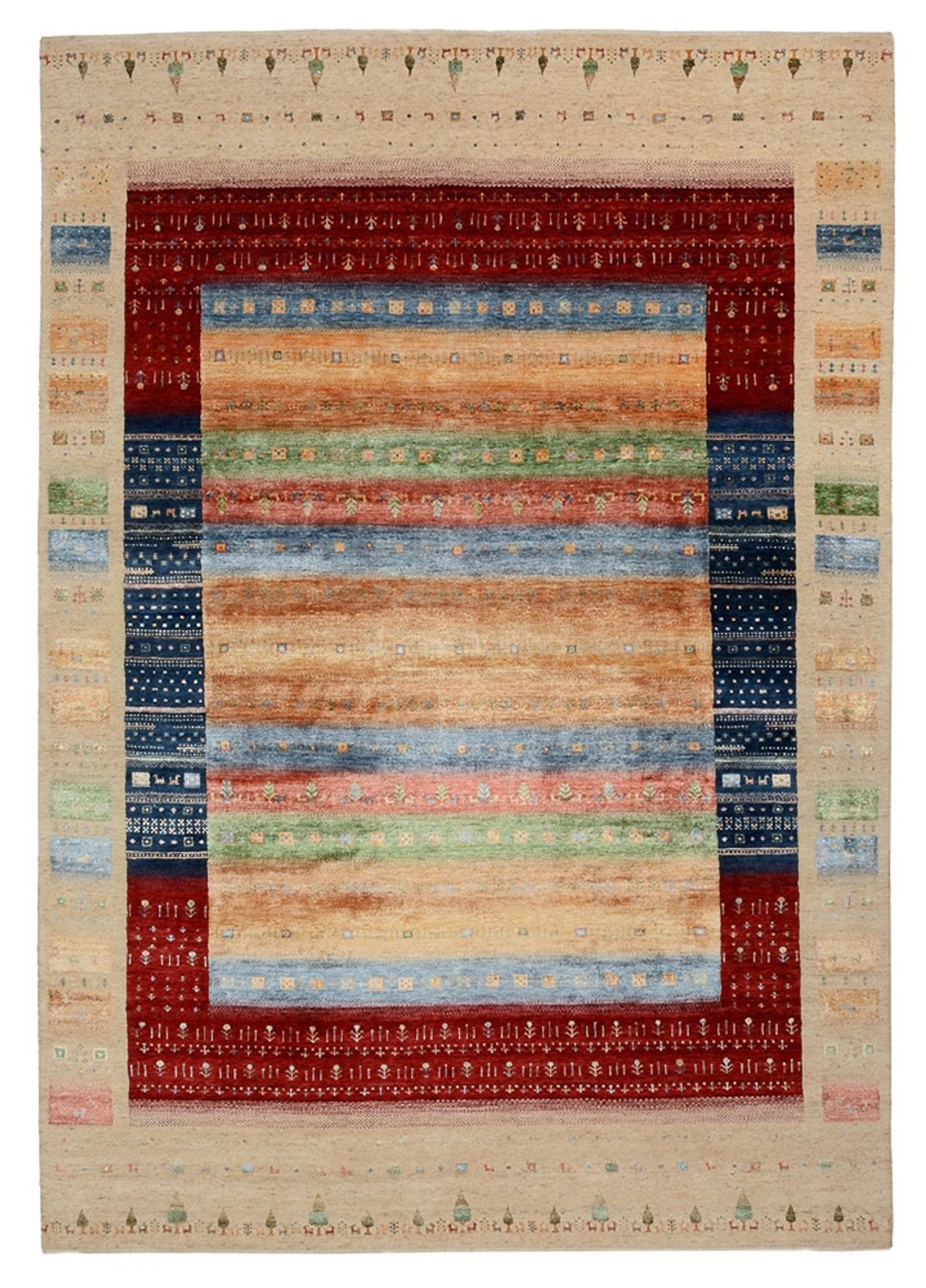 Gabbeh Rug - Loribaft Indus - 343 x 241 cm - multicolored