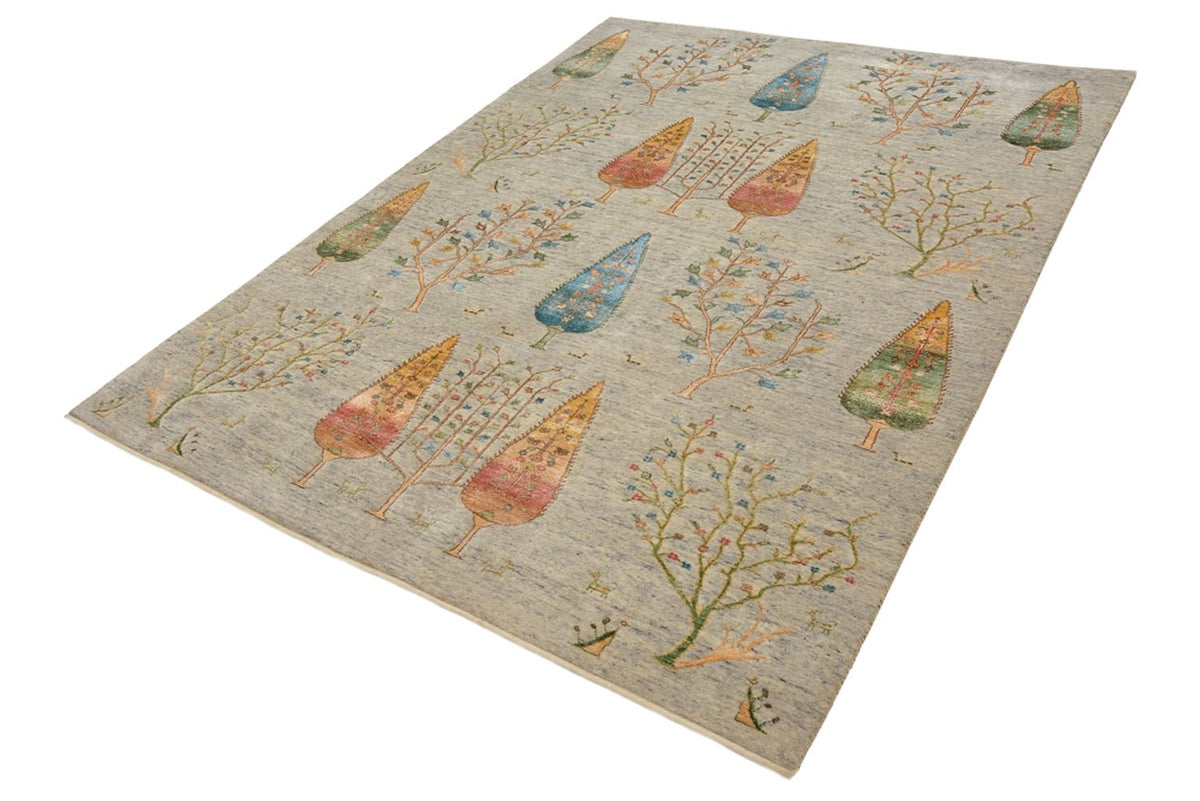 Gabbeh Rug - Loribaft Indus - 241 x 173 cm - light grey