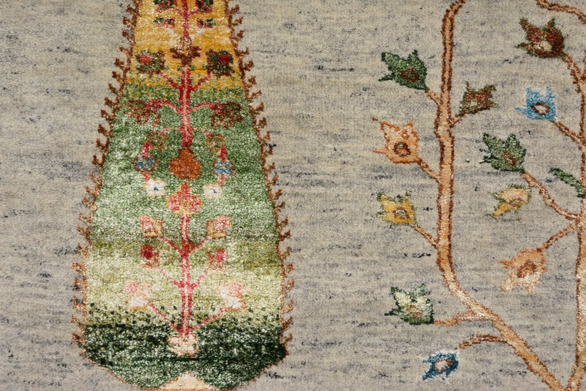 Gabbeh Rug - Loribaft Indus - 241 x 173 cm - light grey