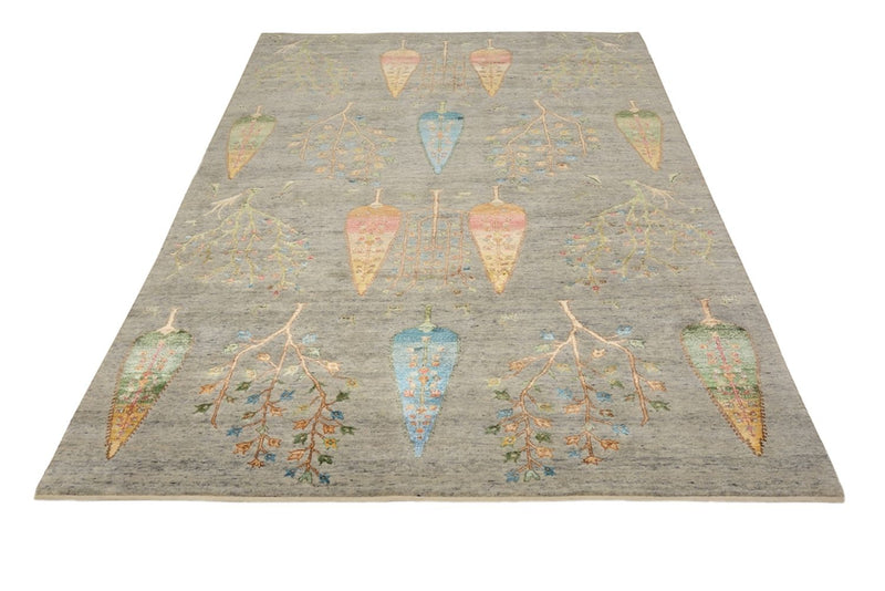 Gabbeh Rug - Loribaft Indus - 204 x 155 cm - light grey