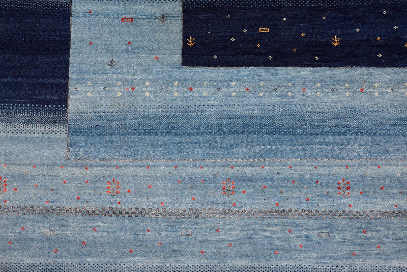Gabbeh Rug - Loribaft Indus - 304 x 243 cm - light blue