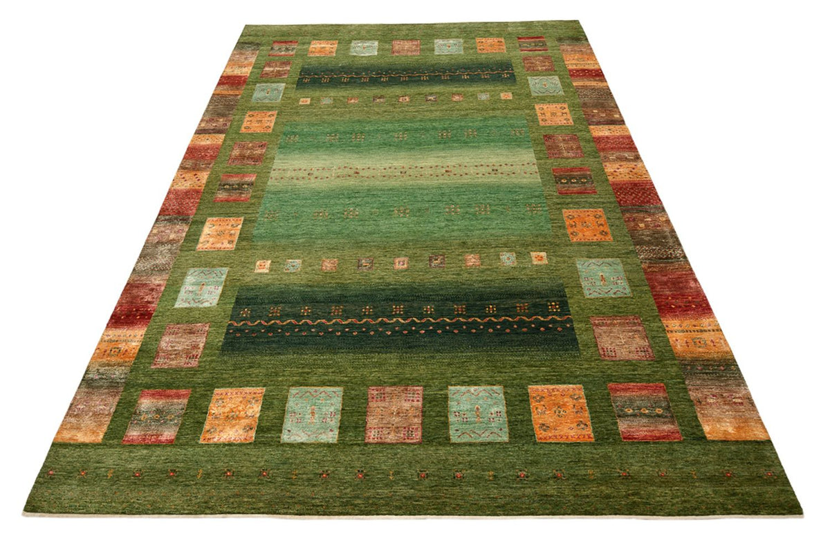 Gabbeh Rug - Loribaft Indus - 303 x 250 cm - green