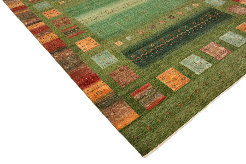 Gabbeh Rug - Loribaft Indus - 303 x 250 cm - green