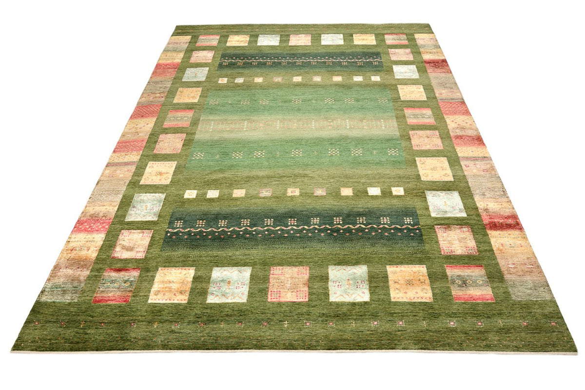 Gabbeh Rug - Loribaft Indus - 303 x 250 cm - green