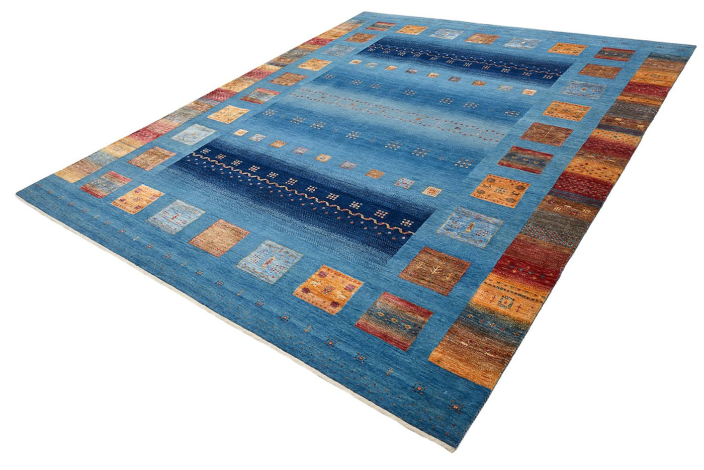 Gabbeh Rug - Loribaft Indus - 338 x 249 cm - blue