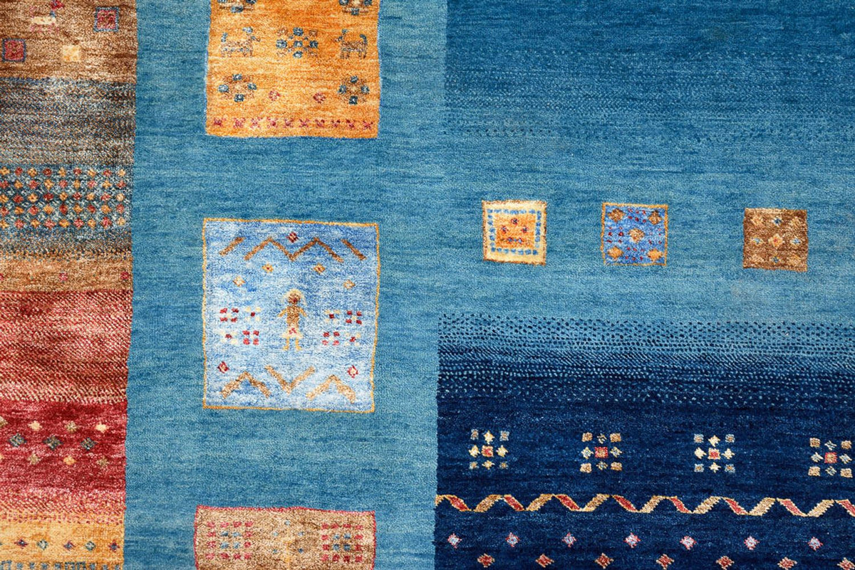 Gabbeh Rug - Loribaft Indus - 338 x 249 cm - blue