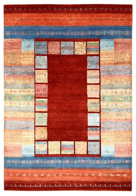 Gabbeh Rug - Loribaft Indus - 299 x 207 cm - red