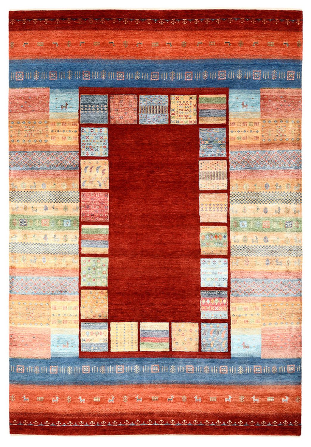 Gabbeh Rug - Loribaft Indus - 299 x 207 cm - red