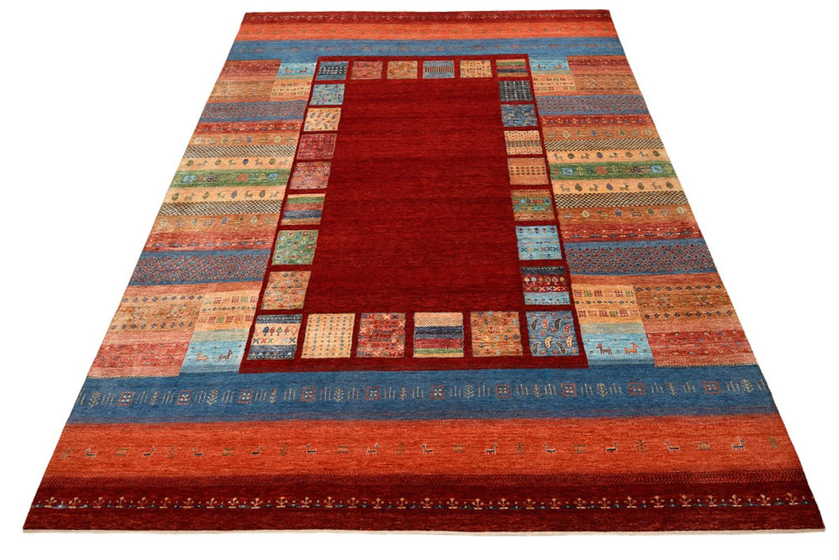 Gabbeh Rug - Loribaft Indus - 299 x 207 cm - red