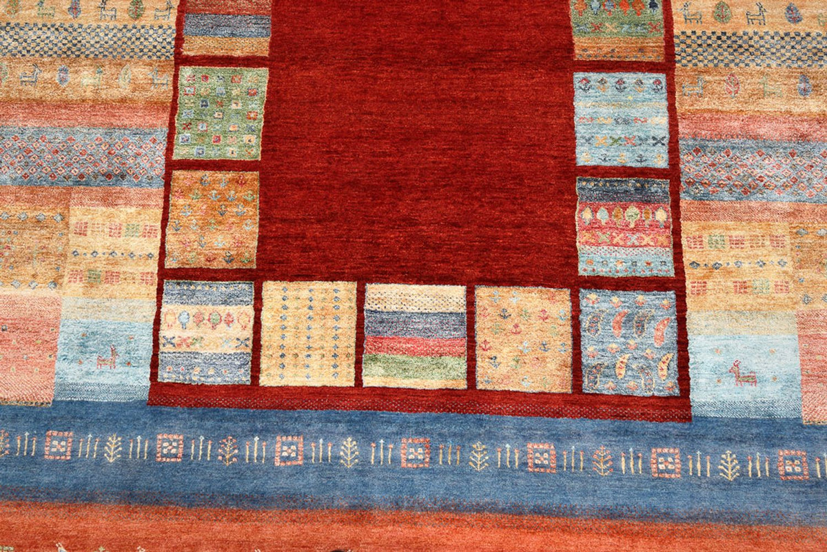 Gabbeh Rug - Loribaft Indus - 299 x 207 cm - red