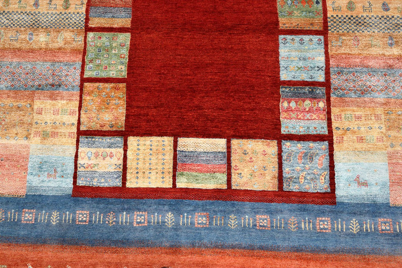 Gabbeh Rug - Loribaft Indus - 299 x 207 cm - red