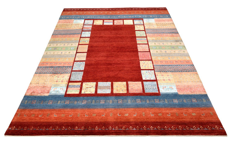 Gabbeh Rug - Loribaft Indus - 299 x 207 cm - red