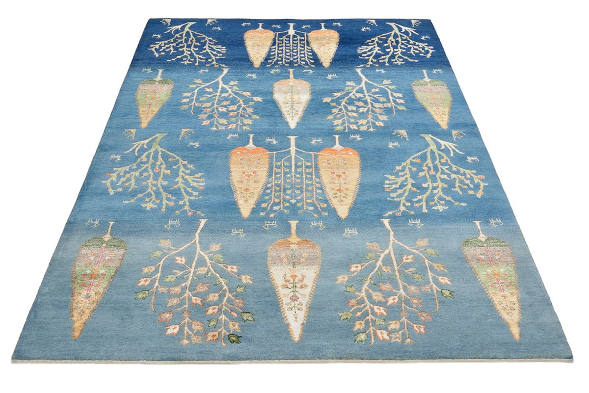 Gabbeh Rug - Loribaft Indus - 204 x 155 cm - light blue