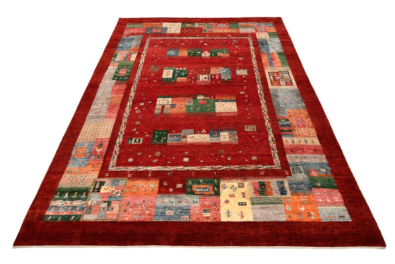 Gabbeh Rug - Loribaft Indus - 239 x 177 cm - red