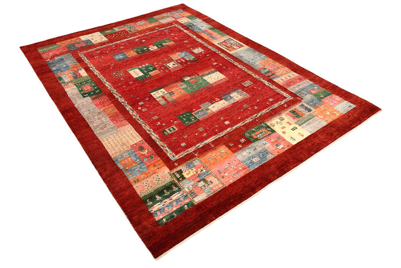 Gabbeh Rug - Loribaft Indus - 239 x 177 cm - red