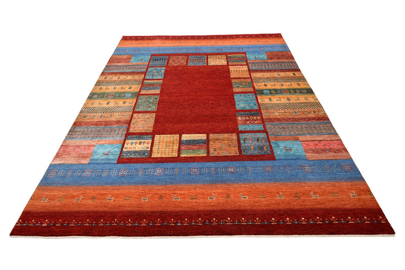 Gabbeh Rug - Loribaft Indus - 249 x 206 cm - red