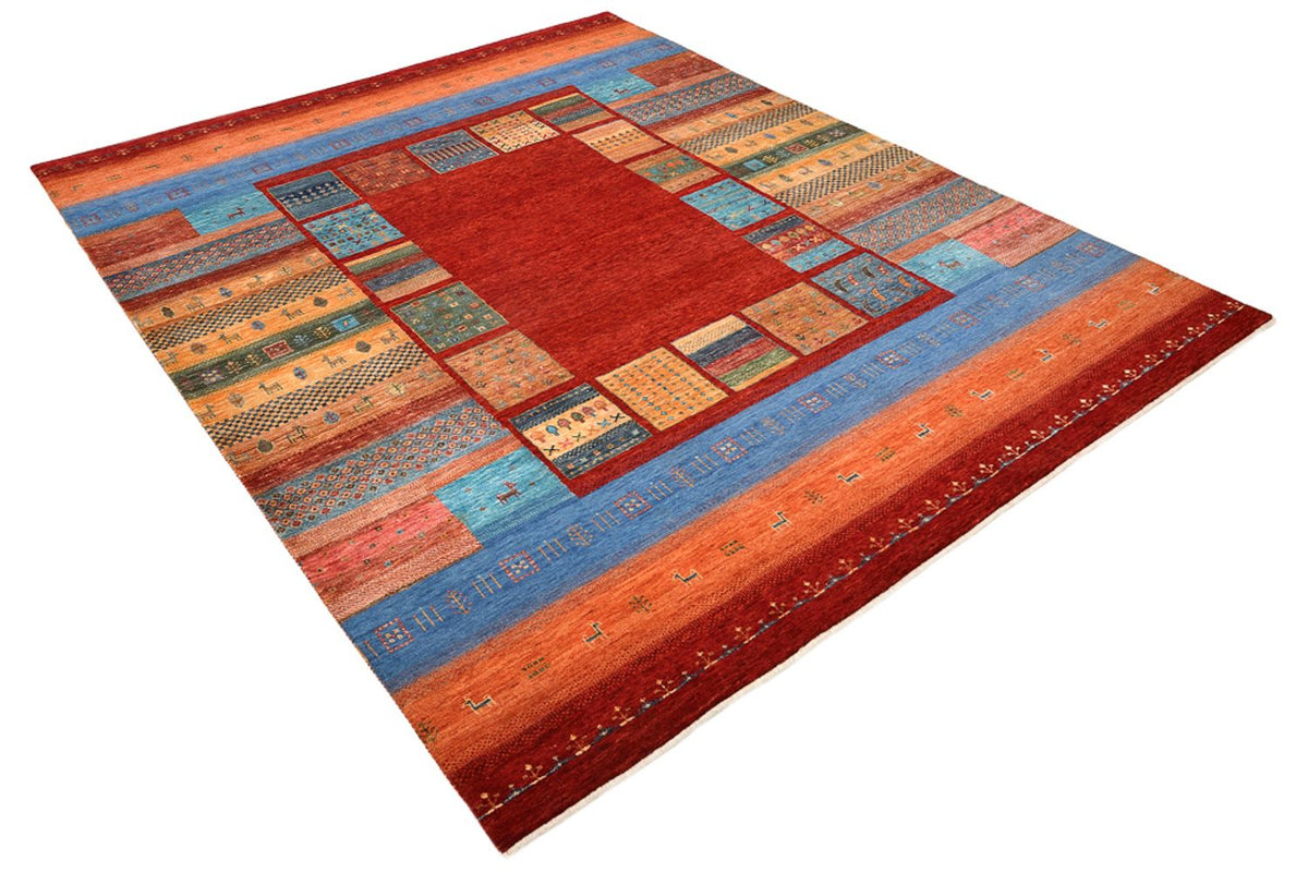 Gabbeh Rug - Loribaft Indus - 249 x 206 cm - red