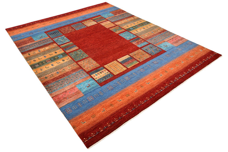 Gabbeh Rug - Loribaft Indus - 249 x 206 cm - red