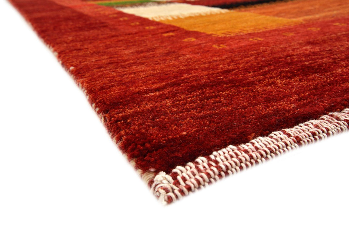 Runner Gabbeh Rug - Loribaft Indus - 386 x 83 cm - red
