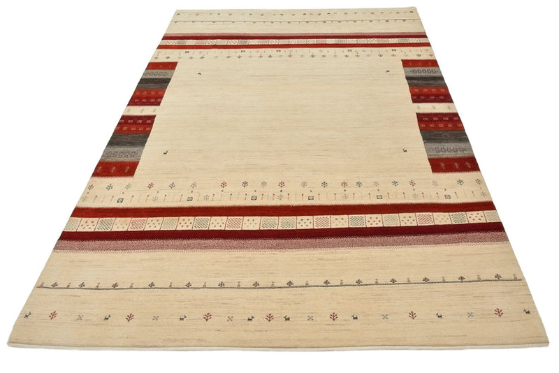 Gabbeh Rug - Loribaft Indus - 297 x 198 cm - light beige