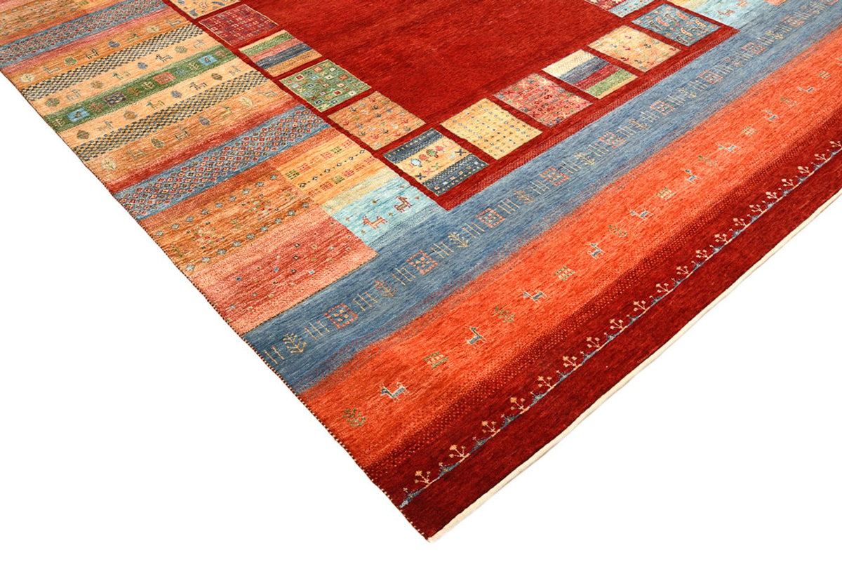 Gabbeh Rug - Loribaft Indus - 336 x 250 cm - red