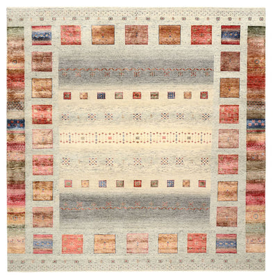 Gabbeh Rug - Loribaft Indus square  - 254 x 251 cm - light beige