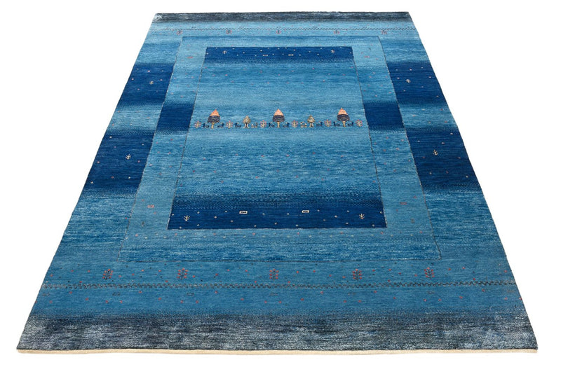 Gabbeh Rug - Loribaft Indus - 201 x 152 cm - sea blue