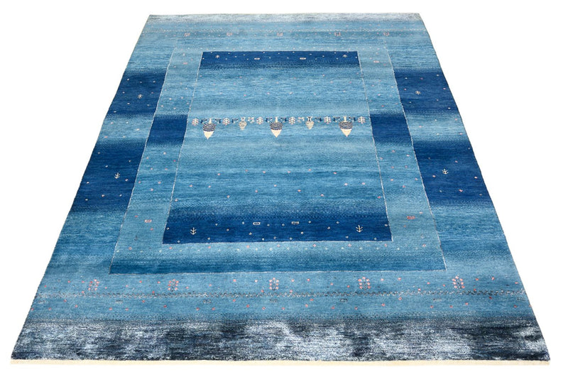 Gabbeh Rug - Loribaft Indus - 201 x 152 cm - sea blue