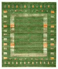 Gabbeh Rug - Loribaft Indus - 246 x 206 cm - green