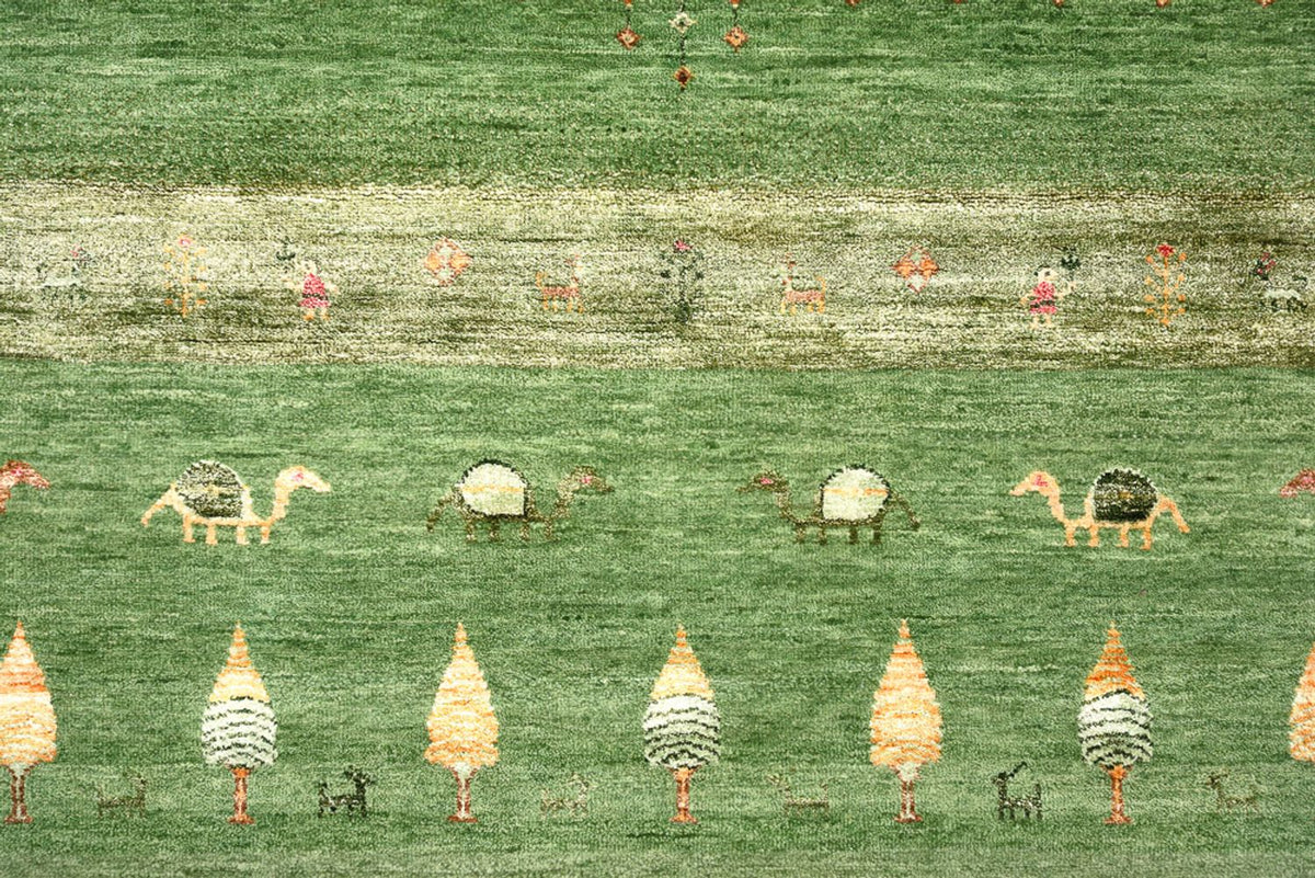 Gabbeh Rug - Loribaft Indus - 246 x 206 cm - green