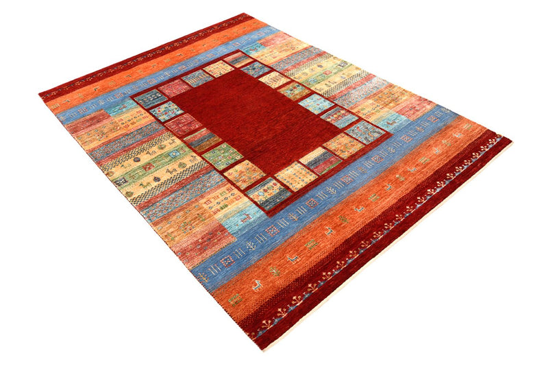 Gabbeh Rug - Loribaft Indus - 199 x 153 cm - red