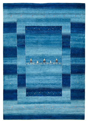 Gabbeh Rug - Loribaft Indus - 294 x 205 cm - sea blue