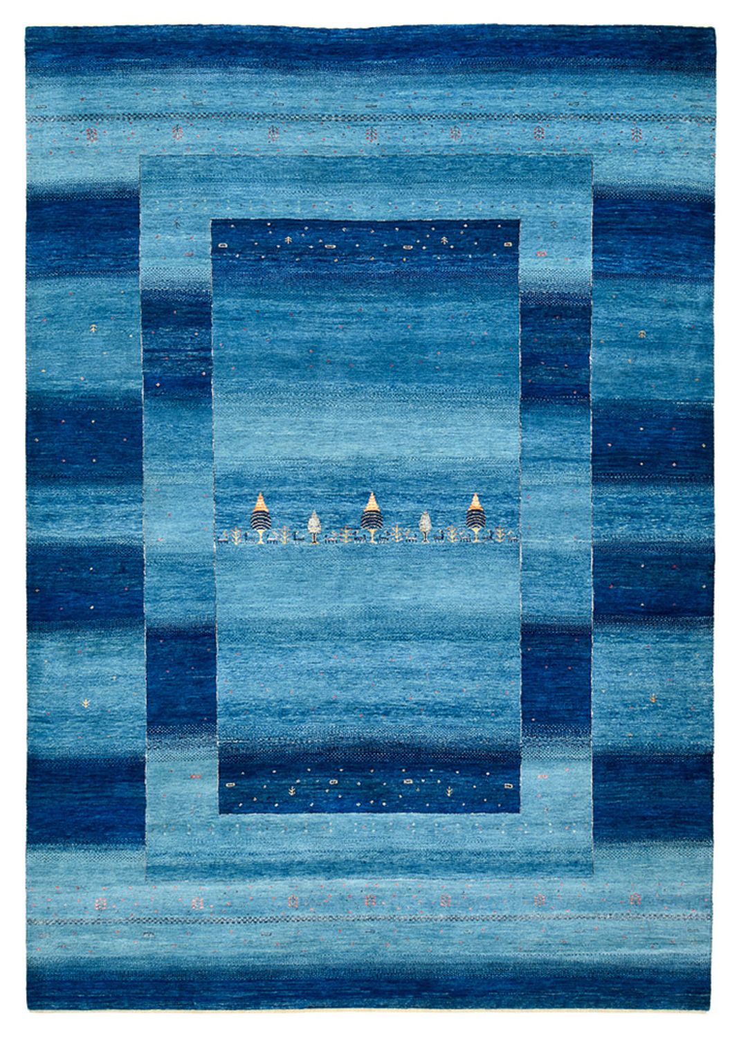 Gabbeh Rug - Loribaft Indus - 294 x 205 cm - sea blue
